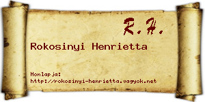 Rokosinyi Henrietta névjegykártya