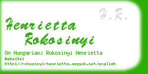 henrietta rokosinyi business card